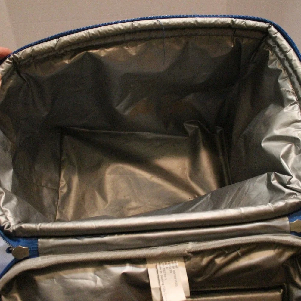 Target Blue Red Striped Insulated Lunch Cooler Bag Drink Holders Picnic Travel‎